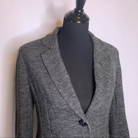 Anthropologie Cartonnier black tweed button front blazer size Medium - Picture 3 of 12